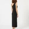 Vestido de malha com um ombro, preto Vestido de malha com um ombro, preto