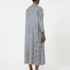 Vestido de seda estampado, azul-escuro Vestido de seda estampado, azul-escuro