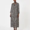 Vestido de seda estampado, preto