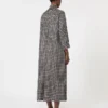 Vestido de seda estampado, preto