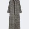 Vestido de seda estampado, preto
