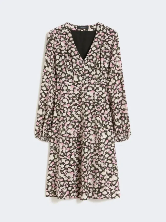 Vestido de seda estampado, rosa Vestido de seda estampado, rosa