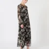 Vestido em chiffon estampado, preto Vestido em chiffon estampado, preto