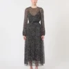 Vestido em chiffon estampado, preto Vestido em chiffon estampado, preto