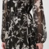 Vestido em chiffon estampado, preto Vestido em chiffon estampado, preto