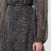 Vestido em chiffon estampado, preto Vestido em chiffon estampado, preto