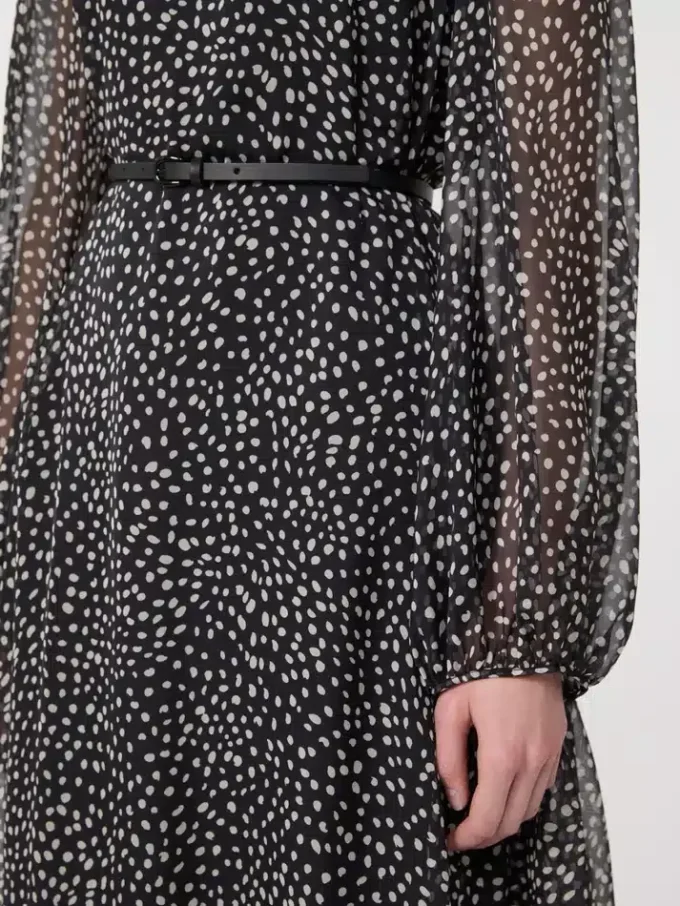 Vestido em chiffon estampado, preto Vestido em chiffon estampado, preto