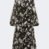 Vestido em chiffon estampado, preto Vestido em chiffon estampado, preto