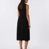 Vestido em fio de crepe de viscose, preto Vestido em fio de crepe de viscose, preto