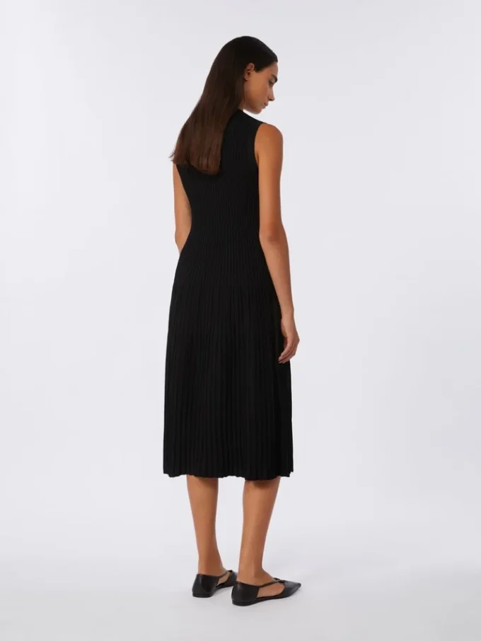 Vestido em fio de crepe de viscose, preto Vestido em fio de crepe de viscose, preto