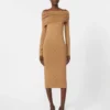 Vestido em fio de lã, cor pele