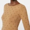 Vestido em fio de lã, cor pele