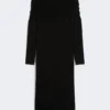 Vestido em fio de lã, preto Vestido em fio de lã, preto