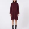 Vestido em fio de viscose elástico, cor bordô Vestido em fio de viscose elástico, cor bordô