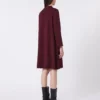 Vestido em fio de viscose elástico, cor bordô Vestido em fio de viscose elástico, cor bordô