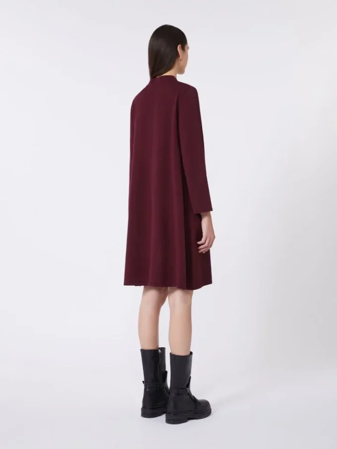 Vestido em fio de viscose elástico, cor bordô Vestido em fio de viscose elástico, cor bordô