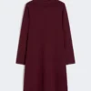 Vestido em fio de viscose elástico, cor bordô Vestido em fio de viscose elástico, cor bordô