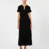 Vestido em fio de viscose estampado, preto Vestido em fio de viscose estampado, preto