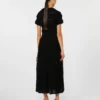 Vestido em fio de viscose estampado, preto Vestido em fio de viscose estampado, preto