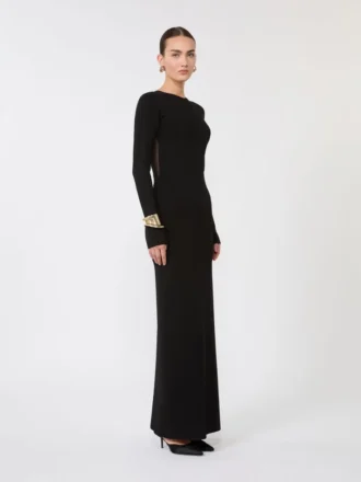 Vestido em fio de viscose, preto