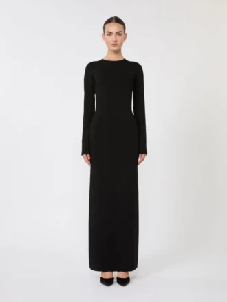Vestido em fio de viscose, preto