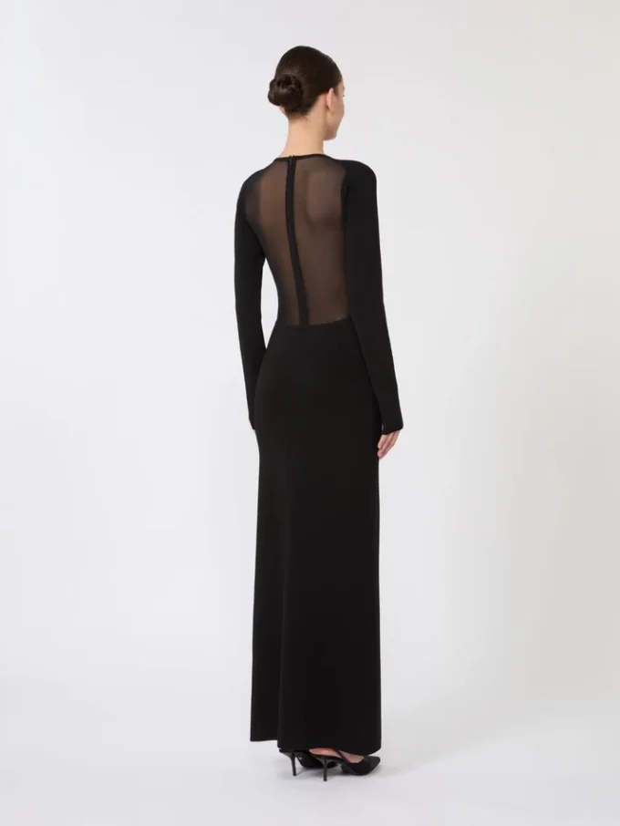 Vestido em fio de viscose, preto Vestido em fio de viscose, preto