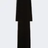 Vestido em fio de viscose, preto Vestido em fio de viscose, preto