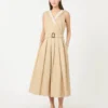 Vestido em gabardine repelente à água, bege Vestido em gabardine repelente à água, bege