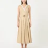 Vestido em gabardine repelente à água, bege Vestido em gabardine repelente à água, bege