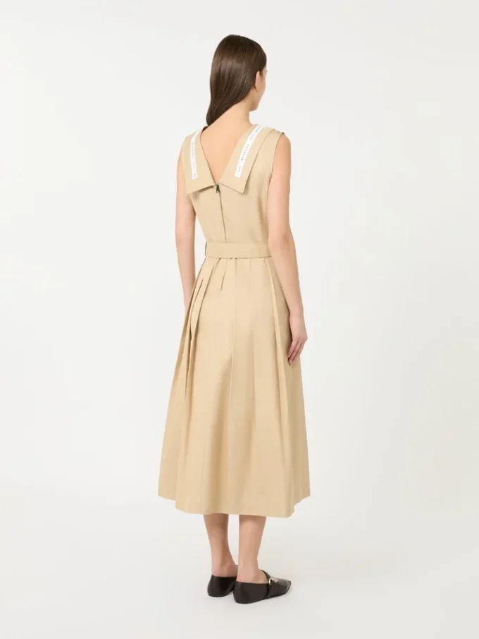 Vestido em gabardine repelente à água, bege Vestido em gabardine repelente à água, bege