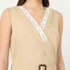Vestido em gabardine repelente à água, bege Vestido em gabardine repelente à água, bege