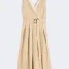 Vestido em gabardine repelente à água, bege Vestido em gabardine repelente à água, bege