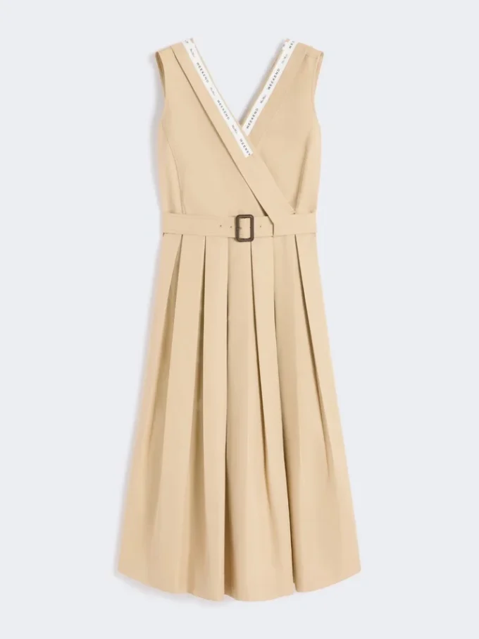 Vestido em gabardine repelente à água, bege Vestido em gabardine repelente à água, bege