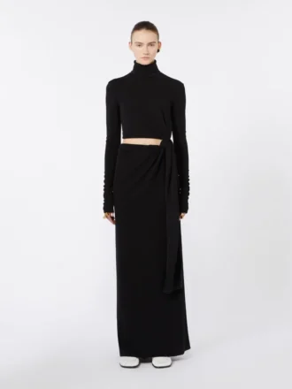 Vestido em jersey com nó, preto