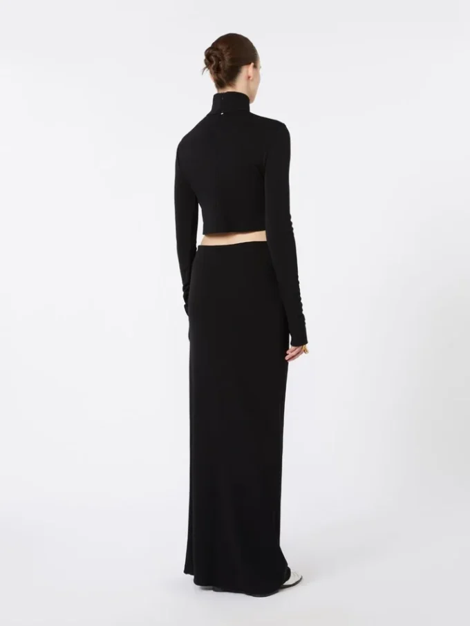 Vestido em jersey com nó, preto