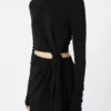 Vestido em jersey com nó, preto