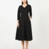 Vestido em jersey elástico, preto