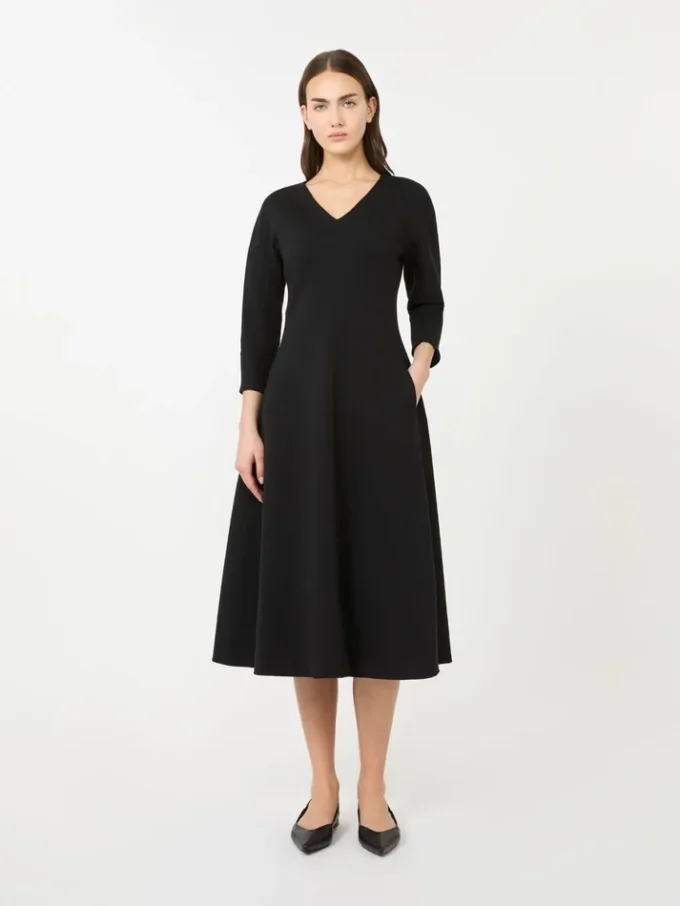 Vestido em jersey elástico, preto