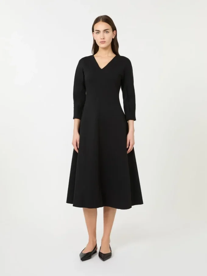 Vestido em jersey elástico, preto
