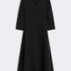 Vestido em jersey elástico, preto