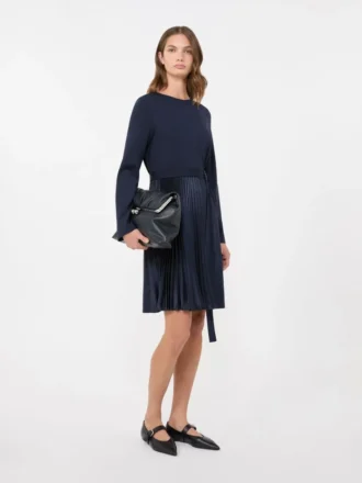 Vestido em jersey Milano-knit, azul-marinho