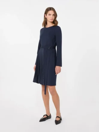 Vestido em jersey Milano-knit, azul-marinho