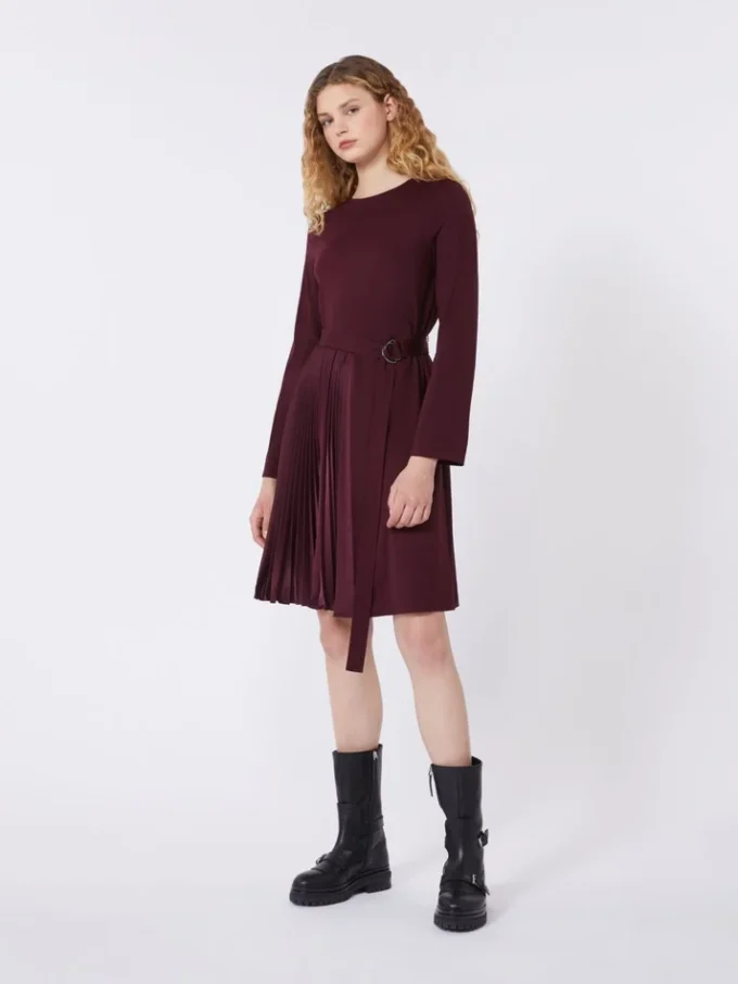 Vestido em jersey Milano-knit, cor bordô Vestido em jersey Milano-knit, cor bordô