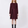 Vestido em jersey Milano-knit, cor bordô Vestido em jersey Milano-knit, cor bordô