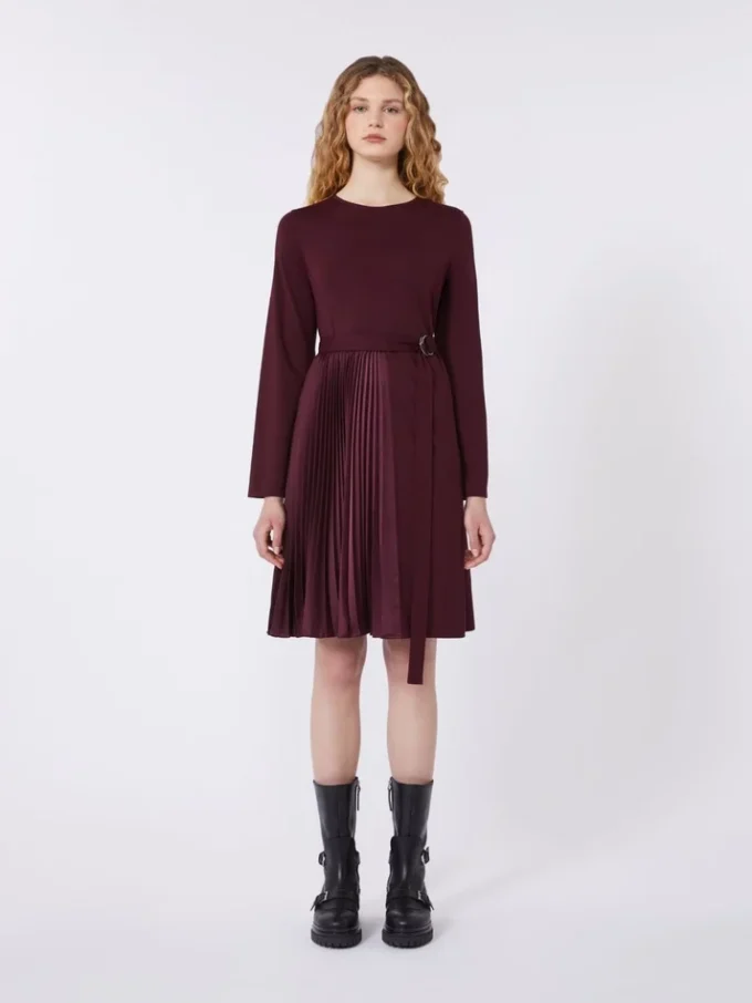 Vestido em jersey Milano-knit, cor bordô Vestido em jersey Milano-knit, cor bordô