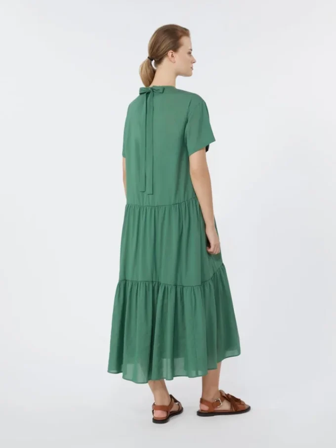 Vestido em lona de algodão técnica, verde Vestido em lona de algodão técnica, verde