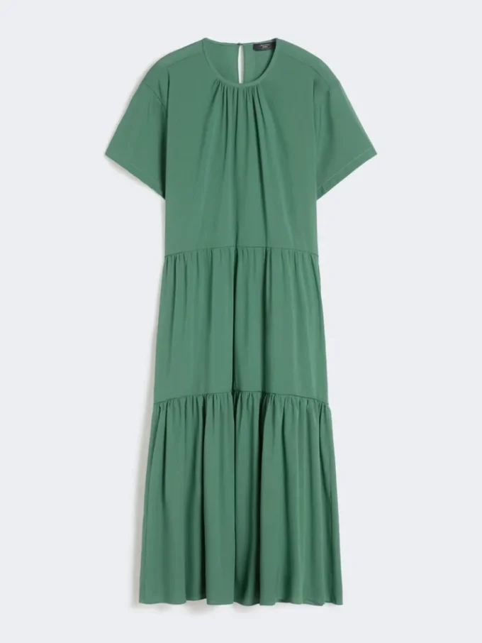 Vestido em lona de algodão técnica, verde Vestido em lona de algodão técnica, verde