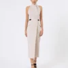 Vestido em lona de lã e algodão, bege Vestido em lona de lã e algodão, bege
