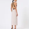Vestido em lona de lã e algodão, bege Vestido em lona de lã e algodão, bege