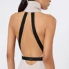 Vestido em lona de lã e algodão, bege Vestido em lona de lã e algodão, bege